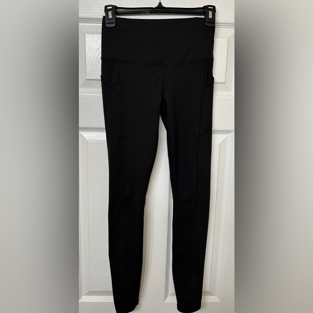 Gaiam Athletic Active workout Yoga Wear Workout Black Stretch Leggings Size XS